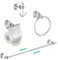 WINCASE Kristall Handtuchstange 61 cm Set, Chrom Badezimmer Hardware Set, Silber 4 Stück Zubehör Wandmontage Kleiderhaken Handtuchring Papierhalter