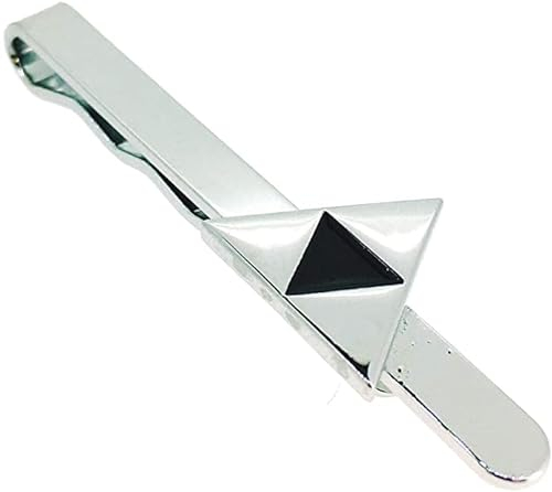 Gemelolandia Pince à cravate à triforce de Zelda couleur acier | Pise Cravates à utiliser pour les mariages et les événements formels | Donnez une touche élégante | Accessoires de mode pour hommes,