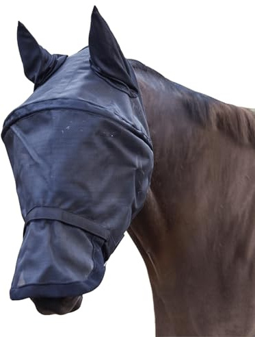 Waldhausen PREMIUM Fliegenmaske Space, mit Ohren- und Nasenschutz, schwarz, Pony