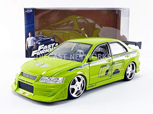 Jada Toys – Miniatur Auto Mitsubishi Lancer Evo VII Brian Fast and Furious Maßstab 1/24, 99788 G, grün