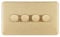 Schneider Electric Lisse Screwless Deco - 4 Gang Universal 2 Way Dimmer Light Switch, 250W/VA, GGBL6042CSBS, Satin Brass
