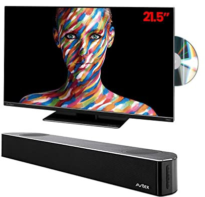 AVTEX 21.5 M219DRS PRO TV with AVTEX SB195BT Soundbar - 12v 21.5 inch M219DRS-PRO FHD Freeview Satellite Tuner Television with Bluetooth Sound Bar Speaker System for Caravan Motorhome Truck & Boat