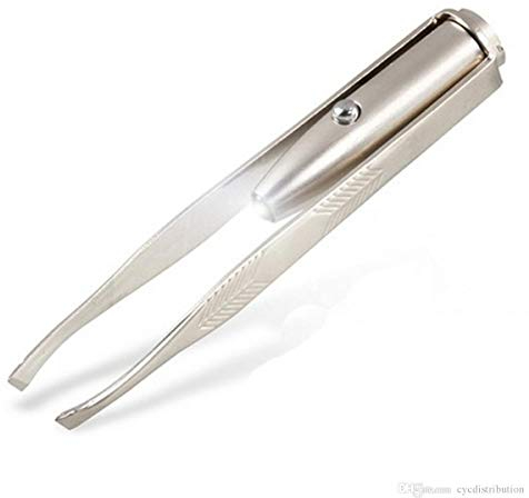 Pince à épiler sourcils professionnelle avec lumière led haute précision en acier inoxydablesourcils professionnelle avec lumière led haute précision en acier inoxydable