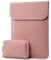HYZUO 13.3-14 Inch Laptop Sleeve for MacBook Pro 14 M4/M3/M2/M1 Pro/Max A3401 A3185 A3112 2025-2021, MacBook Air 13 2017-2012, 13.5-13.8 Surface Laptop, Faux Suede Leather Case with Pouch, Pink