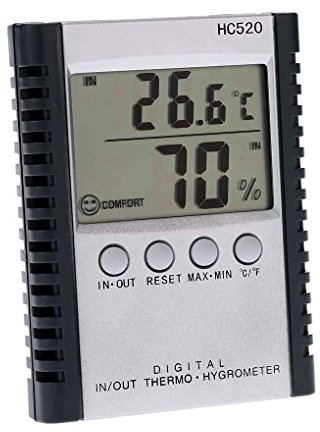 rongweiwang HC520 Digital In/Out-Thermometer-Hygrometer Temperatur- und Feuchtigkeitsmessgerät Digital In/Out-Thermometer-Hygrometer LCD-Wetterstation mit Sensor-Draht