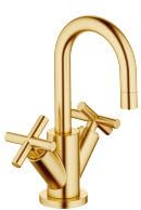 Dornbracht TARA Einloch Waschtischbatterie, mit Ablaufgarnitur, Ausladung 100 mm, 22302892-28, Farbe: Messing gebürstet