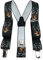 TigerTie Unisex Hosenträger in Y-Form mit 3 extra starken Clips - Farbe in dunkelgrün braun mit Hirschkopf - hochwertige Verarbeitung - Breite 35 mm