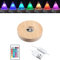 Tiardey Crystal Display Stand Colorful LED Lights Base,Multi-Color Round Wooden Lighted Base Stand for Crystal Glass Resin Art
