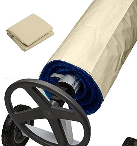 Copertura Di Protezione Per Rullo Solare, Copertura Per Piscina Telo Di Copertura Per Piscina Con Sistema Di Avvolgimento Copertura Per Bobine Per Piscine, Per Giardino Resistente (Size:S,Color:Beige)