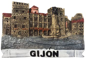 3D Gijon Asturias España - Imán para frigorífico, regalo de recuerdo para refrigerador, colección de pegatinas magnéticas