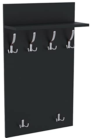 AKKE 90x60 | MAXI Garderobenpaneel Wandgarderobe Garderobe Wandpaneel Kleiderstange CHROM | ANTHRAZIT