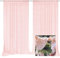 EMART Rideaux de Fond, 3x3m Tulle Tissu Mousseline Drape pour Les Parties de Décoration de Scène de Mariage Anniversaire, Studio Photo Shooting - Rose