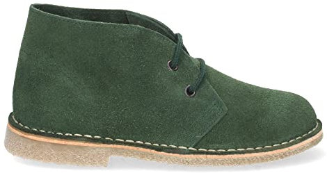 64661-Botas Desierto Safari para Mujer y Hombre con Piel Serraje, Suela Crepe Antideslizante y Cordones. Comodas, practicas e Ideales para Otono-Invierno. Talla 37 Verde
