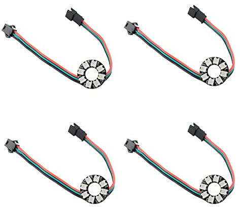 8 RGB LED Ring 8 X WS2812 5050 Full Color with Integrated Drivers 8 Bits for Arduino Raspberry Pi ESP8266 DC5V (Pack of 4PCS)