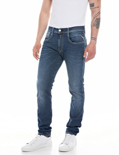 Replay Men's Jeans Anbass Slim-Fit Hyperflex with Stretch, Blue (Dark Blue 007), 28W / 34L
