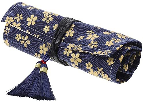 Milisten Häkelnadel-Etui zum Aufrollen, faltbare Strick-Aufbewahrungstasche für Stifte, Häkelnadeln, Organizer für Häkelzubehör, 39,5 x 18 cm