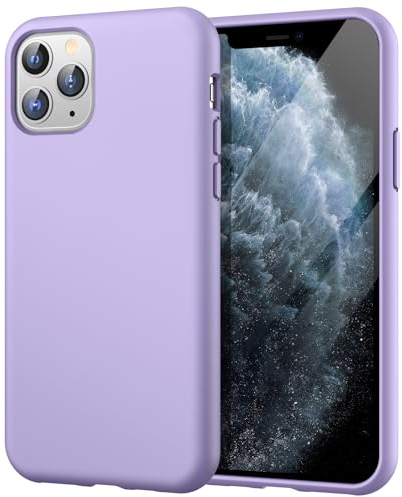 JETech Silikon Hülle für iPhone 11 Pro Max 6,5 Zoll, Ganzkörper Handyhülle mit Seidig-Weicher Berühren, Stoßfest Schutzhülle mit Mikrofaser-Futter (Helles Lila)