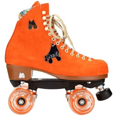 Moxi Quad Rollschuhe I Lolly Set I Beach I Jungle I Bunny I Größe 31-45 I Kinder I Mädchen I Frauen I Damen I Disco I Roller I Skates I Classic (Lolly Clementine, US 7 / EU 38-39)