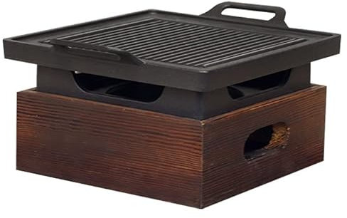 Parrilla de Barbacoa Portátil Sin Humo - Carbón, Mesa, Interior, Antiadherente para el Hogar (23 x 23 x 9,7 cm)