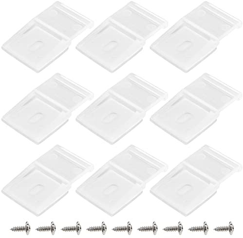 50 clips de tira de luz transparente con tornillos, clips de montaje autoadhesivos para tiras de luz LED, soportes de montaje para gabinetes, exteriores, oficina, coche, plástico