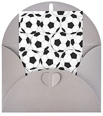 Schwarz und Weiß Fußball-Muster Grußkarte Jahrestagskarte Dankeskarte Urlaubskarte Hochzeitskarte Freundschaftskarte Einladungskarte