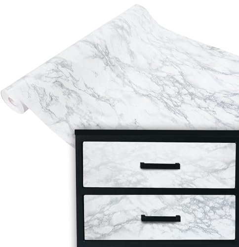 DecoMeister Papel Adhesivo Imitacion Blanco Plateado Para Pared Puertas Mesa Armario Vinilo Autoadhesivo Decorativo Para Muebles Encimera Para Forrar Lámina Para Cocina Rollo 67,5 x 100 cm Por Metros