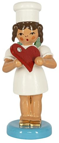 Rudolphs Schatzkiste Weihnachtsfigur Bäckerengel mit Herz Höhe ca. 6cm NEU Figuren Haus Baum Figur Kirche Erzgebirge Holz Seiffen Weihnachten Spielzeug Dekoration Tischdeko Kurrende