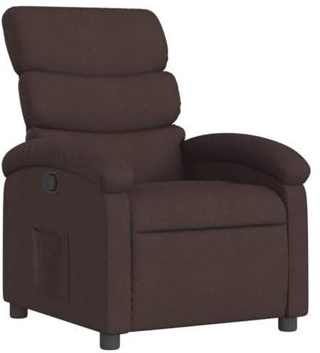 vidaXL Relaxsessel, Sessel mit Liegefunktion, Fernsehsessel Verstellbare Rückenlehne, Liegesessel Ruhesessel Polstersessel, Dunkelbraun Stoff