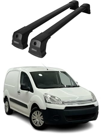 OMAC Dachträger für Citroen Berlingo 2008-2018 Aluminium 2-teilig Schwarz | Abschließbar, Querträger, Grundträger