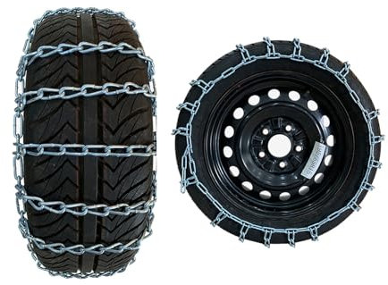 WWFASH Schneeketten aus Metall, 2 Stück, Auto-Anti-Rutsch-Schneereifenketten, verstellbare Anti-Rutsch-Ketten, Autoreifen-Schneeketten für Auto/SUV/LKW P235/60R15