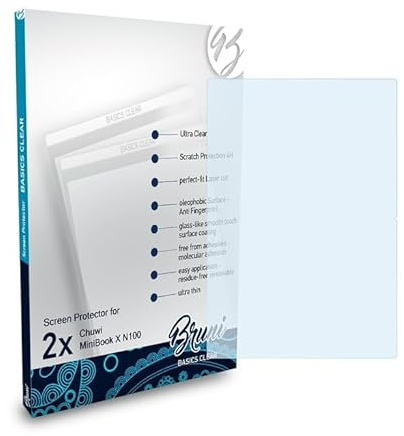 Bruni Schutzfolie kompatibel mit Chuwi MiniBook X N100 Folie, glasklare Displayschutzfolie (2X)