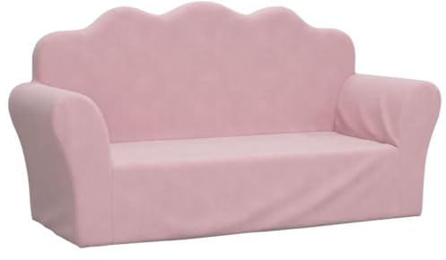 vidaXL Kindersofa 2-Sitzer Rosa Weicher Plüsch