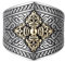 Zweifarbiger Vajra Dorje Ring 925 Sterling Silber Tibetischer Buddhistischer Amulett Ring für Herren Offen Verstellbar