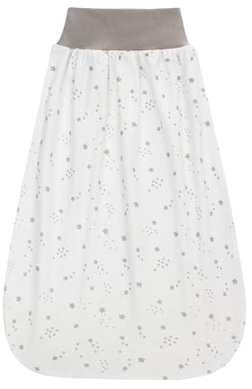 Babyschlafsack 0,5 Tog mit elastischem Bund, Sommer Wickelsack aus Baumwolle, Strampler für Baby Kleinkinder Kinder 6-12 Monate (Weißer Stern)