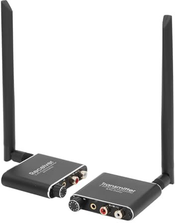 Ricevitore Trasmettitore Audio, Ricetrasmettitore Audio Wireless 2.4G Trasmissione Senza Latenza Controllo Volume Bidirezionale 100-240 V per Sistema Home Video (Spina europea)