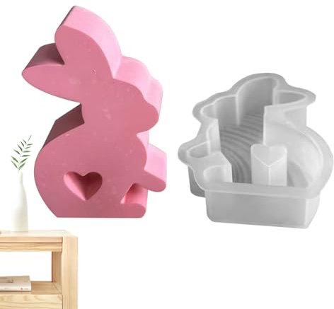 Fulenyi Hasen-Harzformen, Hasen-Silikonform - Osterhasen-Kerzenformen,Leicht zu lösende Osterhasen-Silikon-Epoxidharz-Gussformen für Kerzen, Harz, Gips