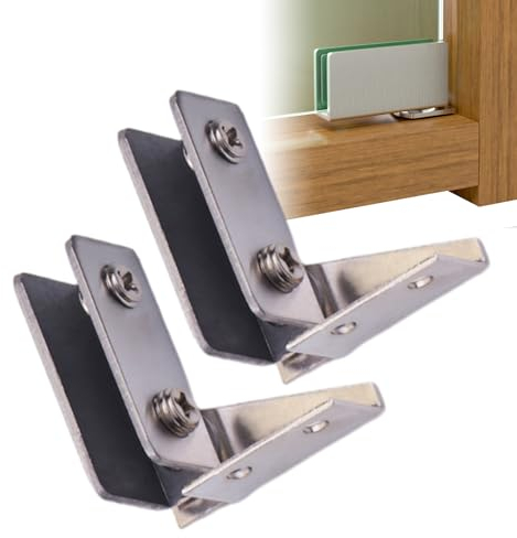 Generic Glastürscharnier | Vitrine Weinschrank Klemmtürscharnier ohne Bohren | seitlich montiertes Glastürscharnier für Badezimmer, Küche