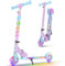 BELEEV V3 Roller Kinder Scooter 6 Jahre, Upgrade mit LED Leuchtenden Rädern, Lenksäule und Deck, 4 Höhenverstellbar, Hinterradbremse, Faltbare Scooter Kinder 4 Jahre Mädchen Jungen,für 3-12 Jahren