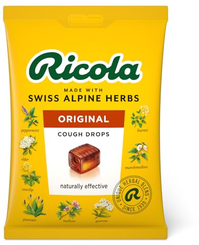 Ricola Original Cough Drops Bag, Pack of 6, Naturally Effective Throat Lozenges, Cough Sweets, 75 g
