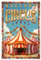 GLOBLELAND Metallschild Zirkus Blechschild Vintage Metall Blechschild Lustige Wanddekoration Blechmalerei Blechschilder 12x8 Zoll Für Zuhause Garten Bar Café Club Dekoration