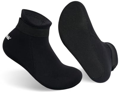 Gogokids neoprenstrumpor barn 3 mm, halkfria simstrumpor 2–12 år | 3 mm neopren, kardborreband, håll dig varm, för strand, strandvolleyboll, surfing, dykning, pojkar och flickor