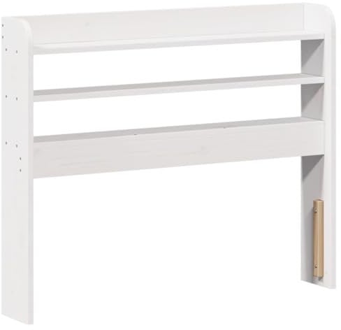 vidaXL Tête de lit avec étagères Blanc 75 cm Bois Massif de pin, tête de lit en Bois, tête de lit avec Rangement, tête de lit sur Pied