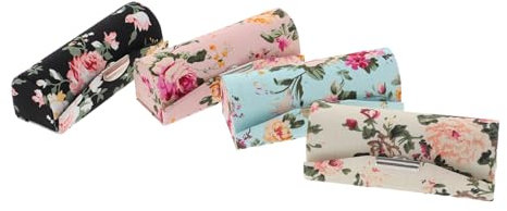 HAPINARY 4 Pièces Boîte à Rouge à Lèvres Portable avec Miroir Étui De Rangement pour à Lèvres Housse à Motif Floral Standard