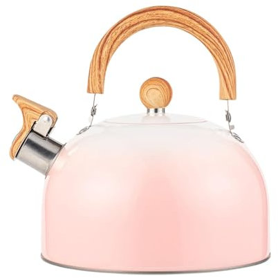 Folpus Multifunktionaler Pfeifkessel, Kaffee-/Teekessel, 3 l, Haushaltsgeschirr, Teekanne für Camping, Reisen, Küche, kochenden Kaffee, Rosa