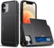 xinyunew Coque Portefeuille pour iPhone 12 Mini avec Porte-Cartes, Étui de Protection Téléphone Double Couche Antichoc, Fente Cachée Coulissante,Antichoc TPU+PC Housse Portefeuille(Noir)