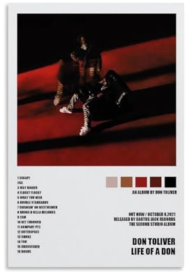 CJianqiang Don Toliver Poster Life of a Don, Poster, Album, Sänger, Leinwand, Poster, Musikposter, Wandkunst, Dekoration, Gemälde, Schlafzimmer, Gemälde, Wohnzimmer, Poster, 30 x 45 cm, ungerahmter