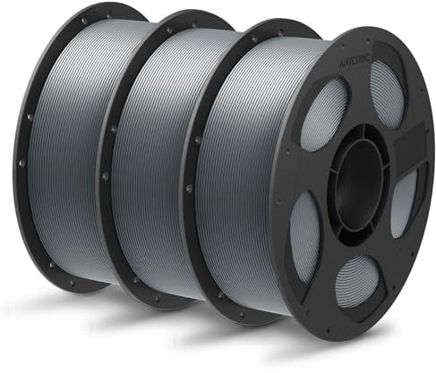 ANYCUBIC Refill PLA Plus und Spool Kit, PLA+ Filament 1.75mm, Hohe Zähigkeit und Präzision, 3D Drucker Filament für Intelligentes Drucken, 3KG Textur Grau