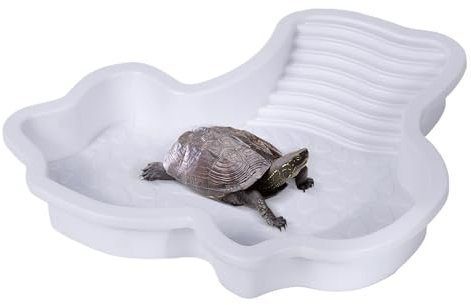 Piscina para Reptiles,Bebedero con Rampa para Tortugas Acuáticas - Piscina con Rampa, Decoración para Acuario, Cuenco De Comida para Anfibios, Sapos, Lagartos Y Serpientes