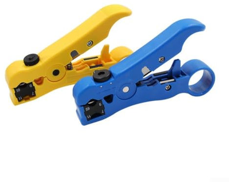Eawfgtuw Cable Stripping Tool for Coaxial and Flat Cables, and Compact for Efficient Use Cable Stripper Cutter for Flat or Round UTP Cat5 Cat6 Wire Coax Coaxial Stripping Tool