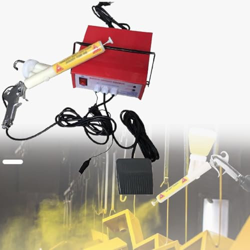XUXIAO Electrostatic Powder Coating Machine Paint Gun, Portable Powder Paint Gun, with Spraying Gun/Power Source, For Automotive, Marine